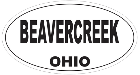Beavercreek Ohio Oval Bumper Sticker or Helmet Sticker D6031
