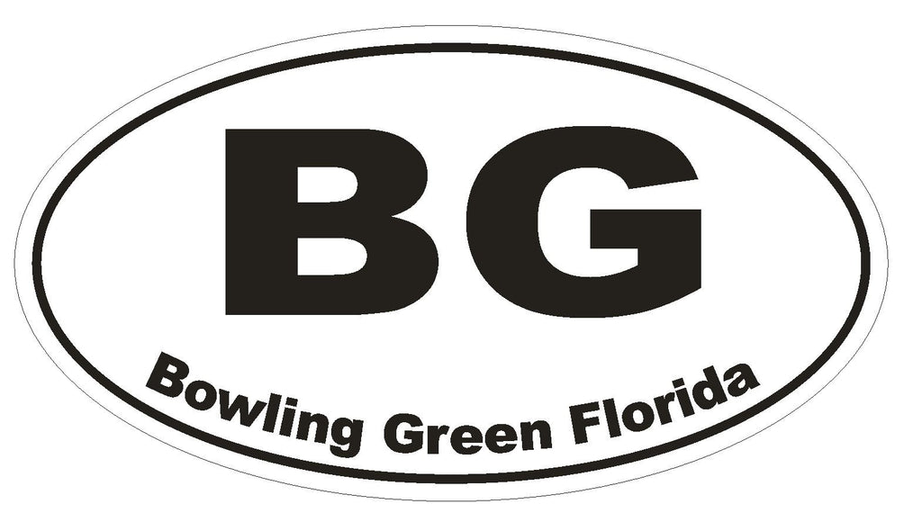 Bowling Green Florida Oval Bumper Sticker or Helmet Sticker D1631 Euro Oval - Winter Park Products