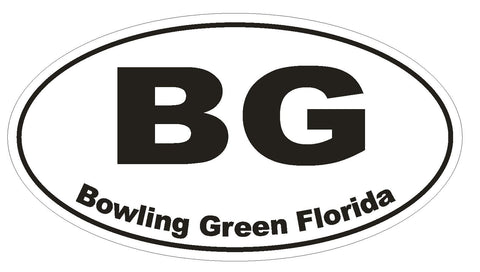 Bowling Green Florida Oval Bumper Sticker or Helmet Sticker D1631 Euro Oval - Winter Park Products