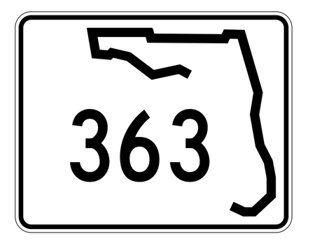 Florida State Road 363 Sticker Decal R1541 Highway Sign - Winter Park Products