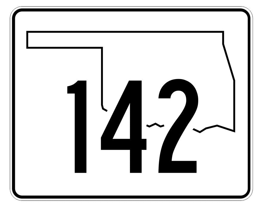 Oklahoma State Highway 142 Sticker Decal R5705 Highway Route Sign