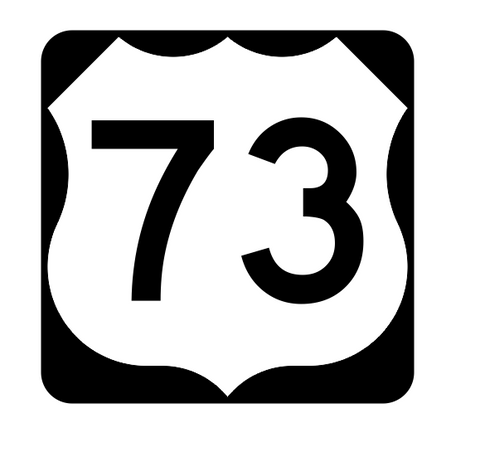 US Route 73 Sticker R1933 Highway Sign Road Sign - Winter Park Products