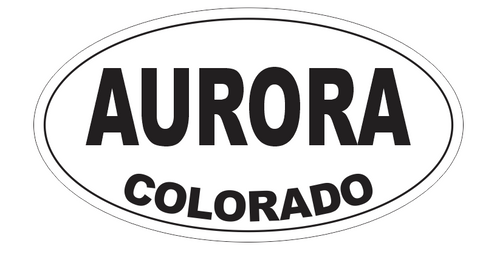 Aurora Colorado Oval Bumper Sticker D7150 Euro Oval