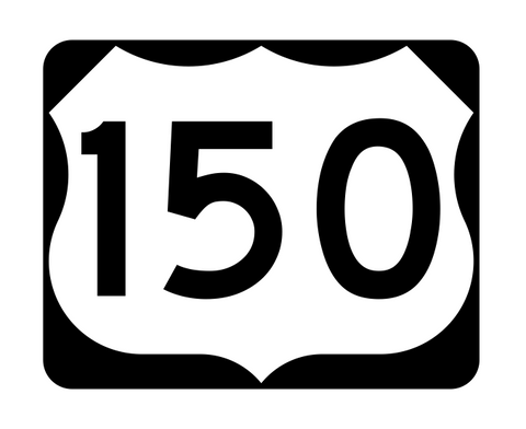 US Route 150 Sticker R1972 Highway Sign Road Sign - Winter Park Products