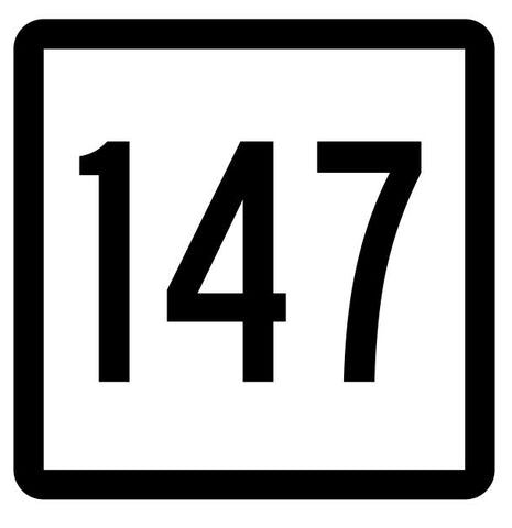 Connecticut State Highway 147 Sticker Decal R5159 Highway Route Sign