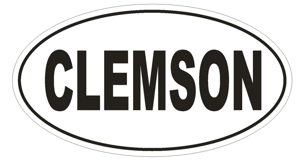 CLEMSON Oval Bumper Sticker or Helmet Sticker D1827 Euro Oval University - Winter Park Products