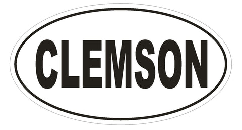 CLEMSON Oval Bumper Sticker or Helmet Sticker D1827 Euro Oval University - Winter Park Products