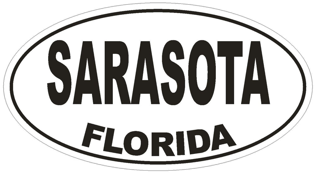 Sarasota Florida Oval Bumper Sticker or Helmet Sticker D1593 Euro Oval - Winter Park Products