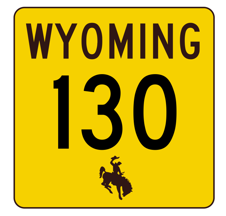 Wyoming Highway 130 Sticker R3424 Highway Sign