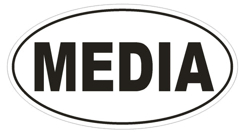 MEDIA Oval Bumper Sticker or Helmet Sticker D1949 Euro Oval - Winter Park Products