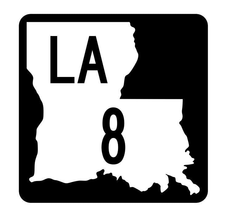 Louisiana State Highway 8 Sticker Decal R5736 Highway Route Sign