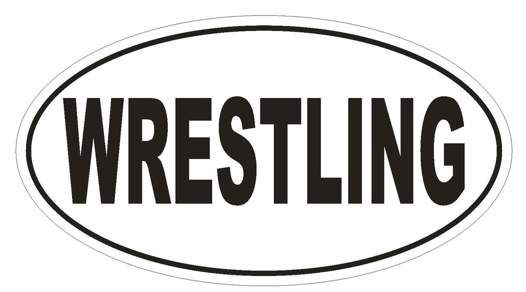 WRESTLING Oval Bumper Sticker or Helmet Sticker D1923 Euro Oval - Winter Park Products