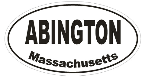 Abington Massachusetts Oval Bumper Sticker or Helmet Sticker D1379 Euro Oval - Winter Park Products