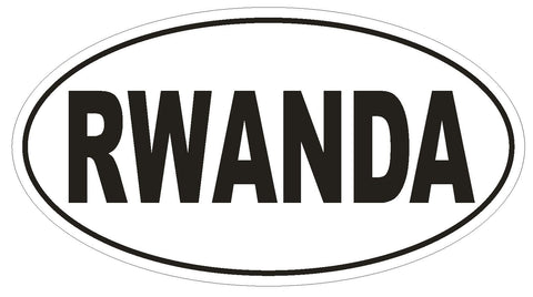 RWANDA Oval Bumper Sticker or Helmet Sticker D2167 Euro Oval Country Code - Winter Park Products