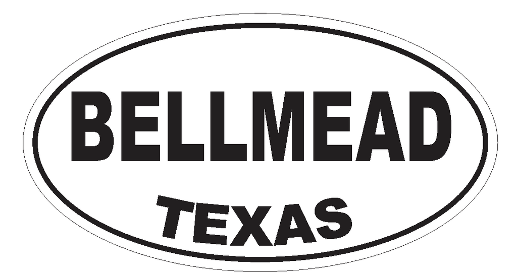 Bellmead Texas Oval Bumper Sticker or Helmet Sticker D3194 Euro Oval - Winter Park Products