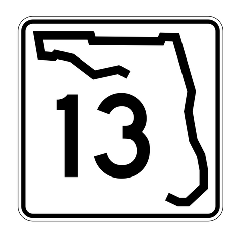 Florida State Road 13 Sticker Decal R1347 Highway Sign - Winter Park Products