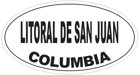 Litoral de San Juan Columbia Oval Bumper Sticker or Helmet Sticker D5573