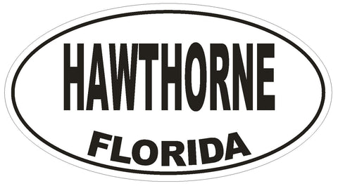 Hawthorne Florida Oval Bumper Sticker or Helmet Sticker D1531 Euro Oval - Winter Park Products