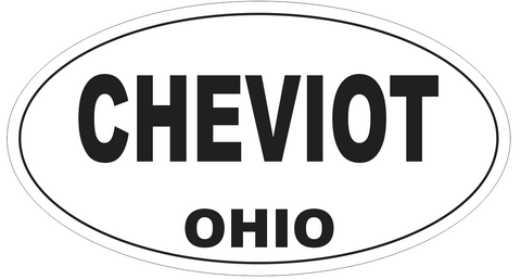 Cheviot Ohio Oval Bumper Sticker or Helmet Sticker D6060