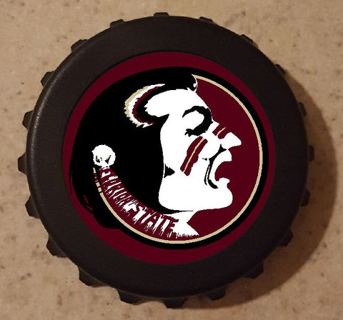 Florida State Seminole Bottle Opener Refrigerator Magnet 3" Bottle Cap B6