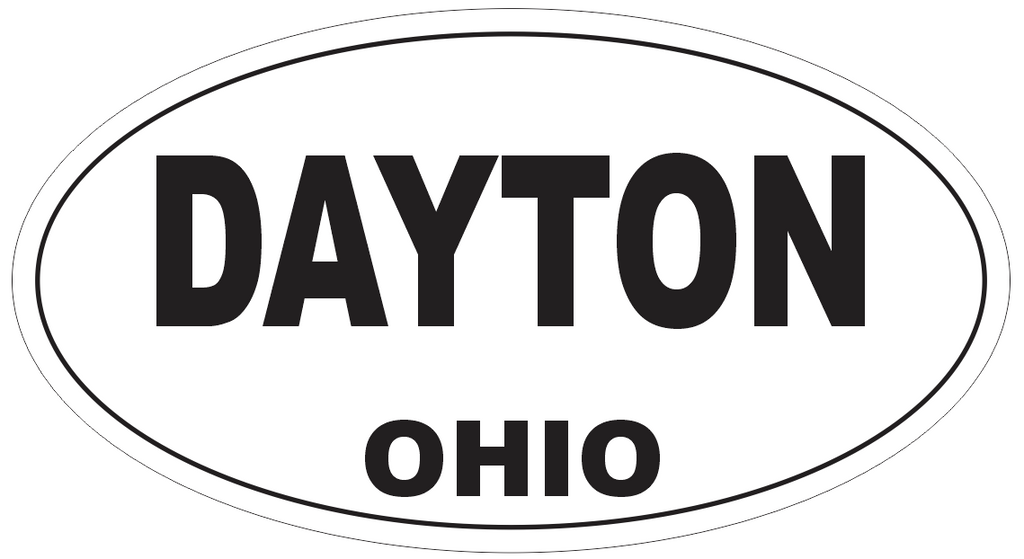 Dayton Ohio Oval Bumper Sticker or Helmet Sticker D6073