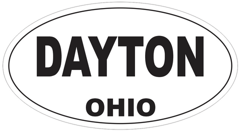 Dayton Ohio Oval Bumper Sticker or Helmet Sticker D6073