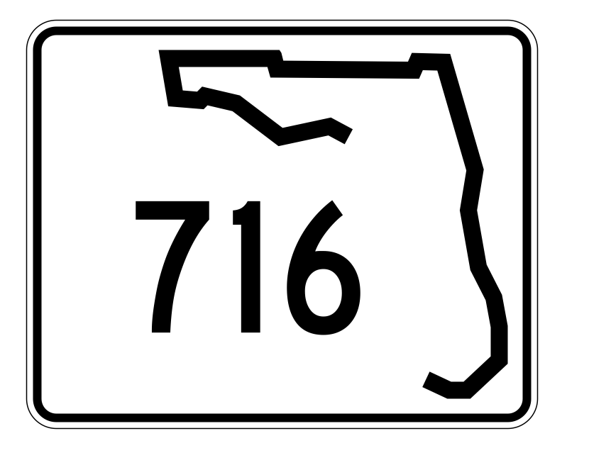 Florida State Road 716 Sticker Decal R1682 Highway Sign - Winter Park Products