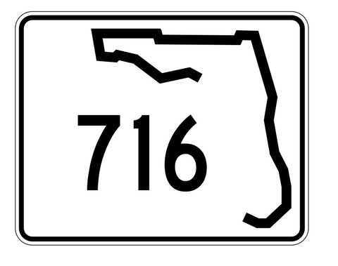 Florida State Road 716 Sticker Decal R1682 Highway Sign - Winter Park Products