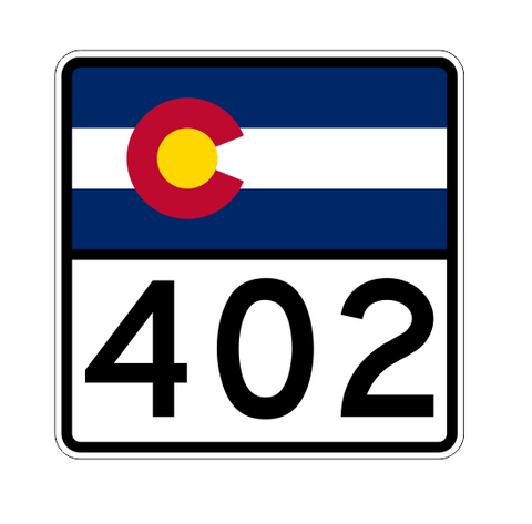 Colorado State Highway 402 Sticker Decal R2253 Highway Sign - Winter Park Products
