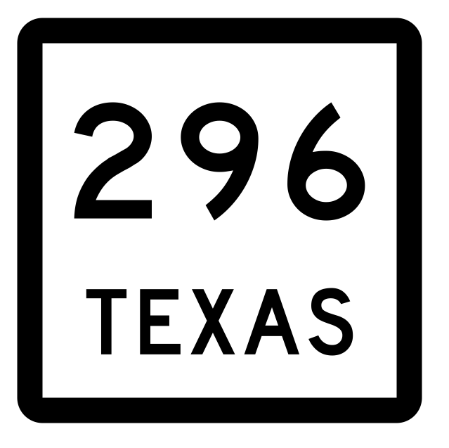 Texas State Highway 296 Sticker Decal R2591 Highway Sign