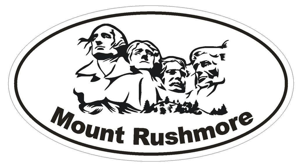 Mount Rushmore Oval Bumper Sticker or Helmet Sticker D1697 Euro Oval - Winter Park Products