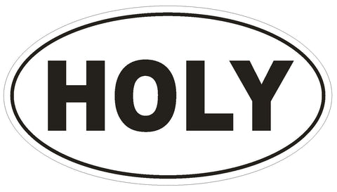 HOLY Oval Bumper Sticker or Helmet Sticker D1955 Euro Oval - Winter Park Products