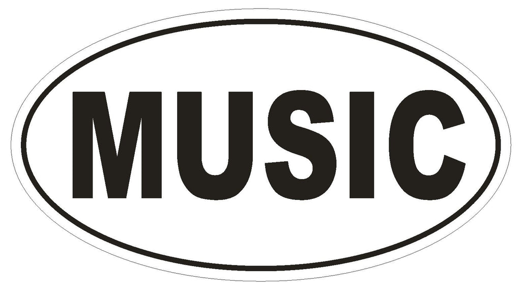 MUSIC Oval Bumper Sticker or Helmet Sticker D530 Euro Oval - Winter Park Products