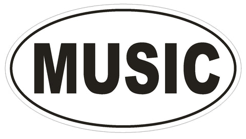 MUSIC Oval Bumper Sticker or Helmet Sticker D530 Euro Oval - Winter Park Products
