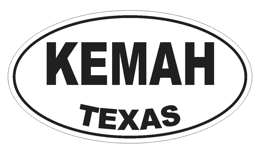 Kemah Texas Oval Bumper Sticker or Helmet Sticker D3542 Euro Oval - Winter Park Products