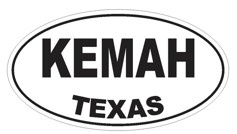 Kemah Texas Oval Bumper Sticker or Helmet Sticker D3542 Euro Oval - Winter Park Products