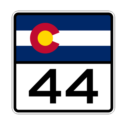 Colorado State Highway 44 Sticker Decal R1797 Highway Sign - Winter Park Products