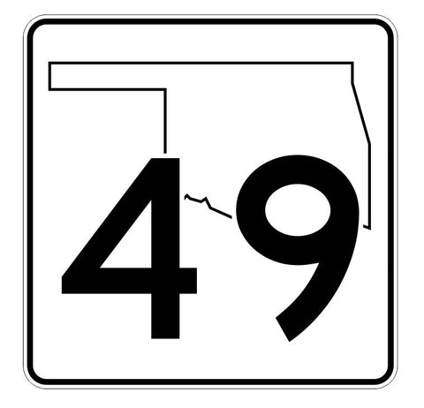 Oklahoma State Highway 49 Sticker Decal R5611 Highway Route Sign