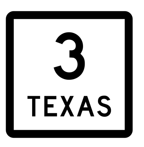 Texas State Highway 3 Sticker Decal R2257 Highway Sign - Winter Park Products