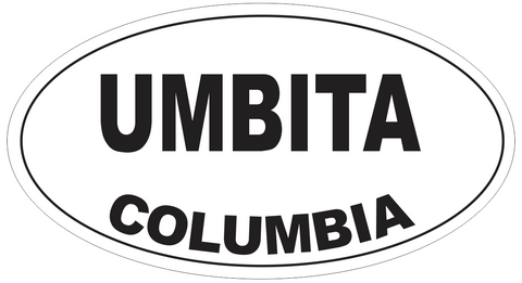 Umbita Columbia Oval Bumper Sticker or Helmet Sticker D4365