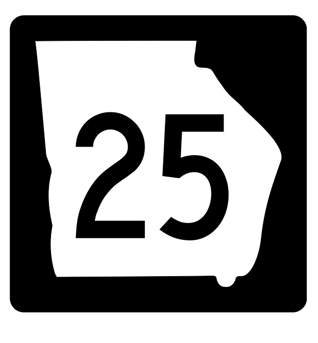 Georgia State Route 25 Sticker R3574 Highway Sign