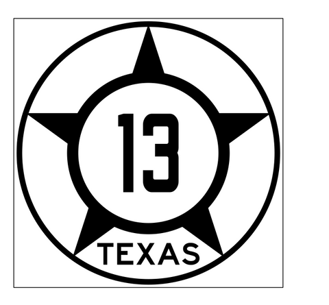 Texas State Highway 13 Sticker Decal R2267 Highway Sign - Winter Park Products
