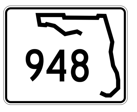 Florida State Road 948 Sticker Decal R1755 Highway Sign - Winter Park Products