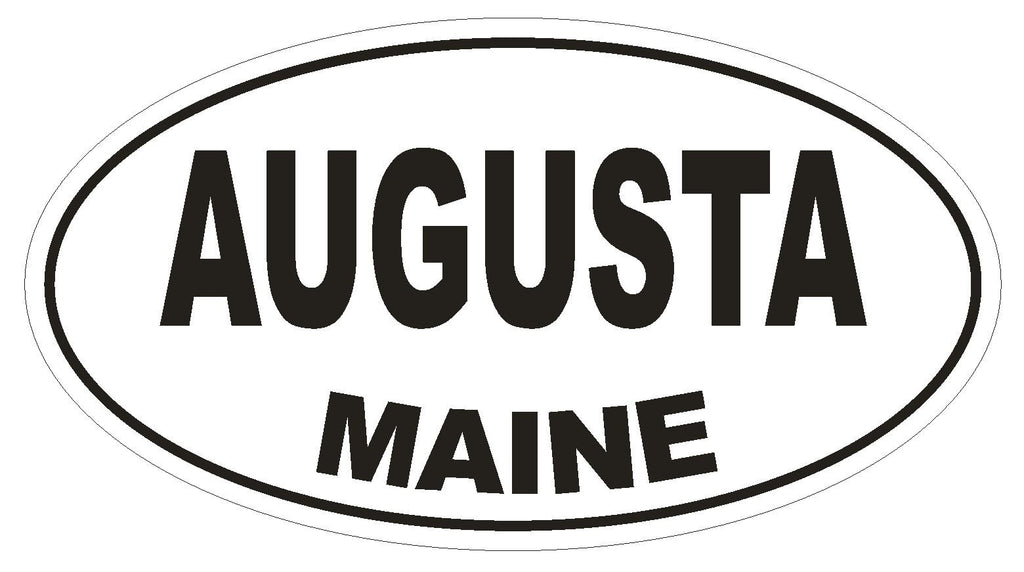 Augusta Maine Oval Bumper Sticker or Helmet Sticker D1669 Euro Oval - Winter Park Products