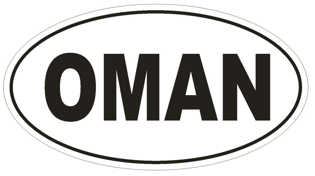 OMAN Oval Bumper Sticker or Helmet Sticker D2121 Country Euro oval - Winter Park Products