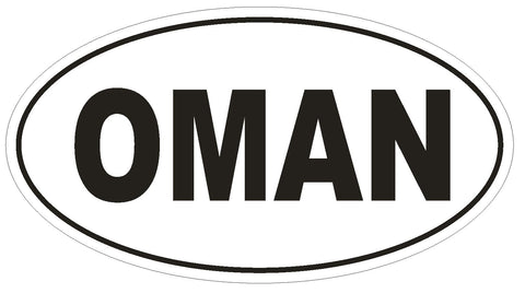 OMAN Oval Bumper Sticker or Helmet Sticker D2121 Country Euro oval - Winter Park Products