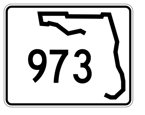 Florida State Road 973 Sticker Decal R1763 Highway Sign - Winter Park Products