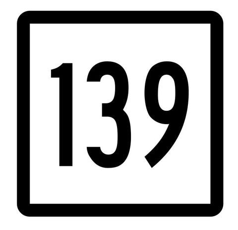 Connecticut State Highway 139 Sticker Decal R5154 Highway Route Sign