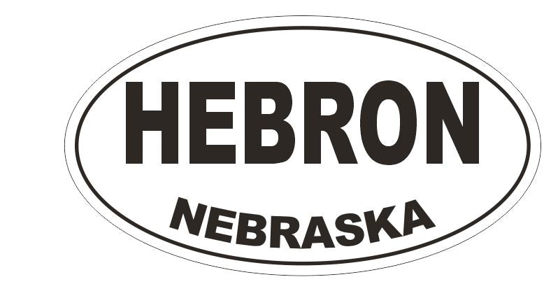 Hebron Oval Bumper Sticker or Helmet Sticker D5079 Oval