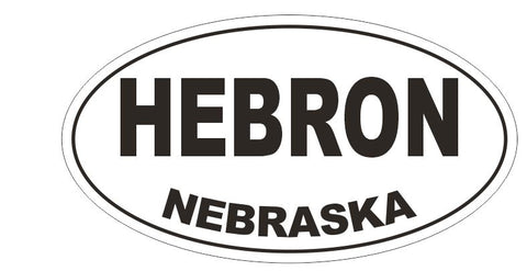 Hebron Oval Bumper Sticker or Helmet Sticker D5079 Oval
